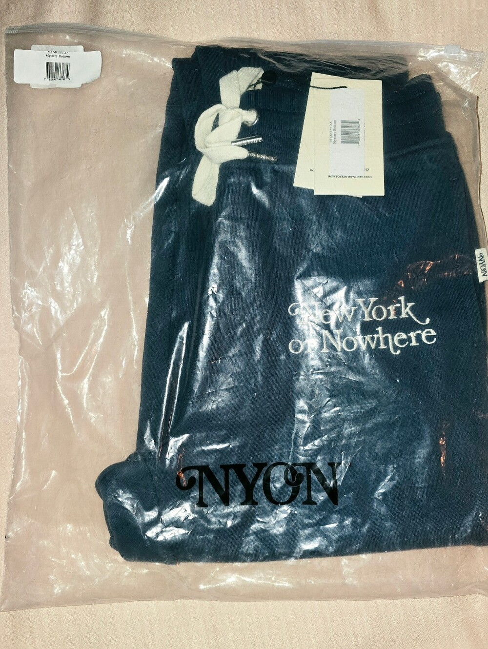 NWT New York or Nowhere (NYON) Signature Drawstring Sweatpants in Navy - Sz XS - Picture 13 of 14